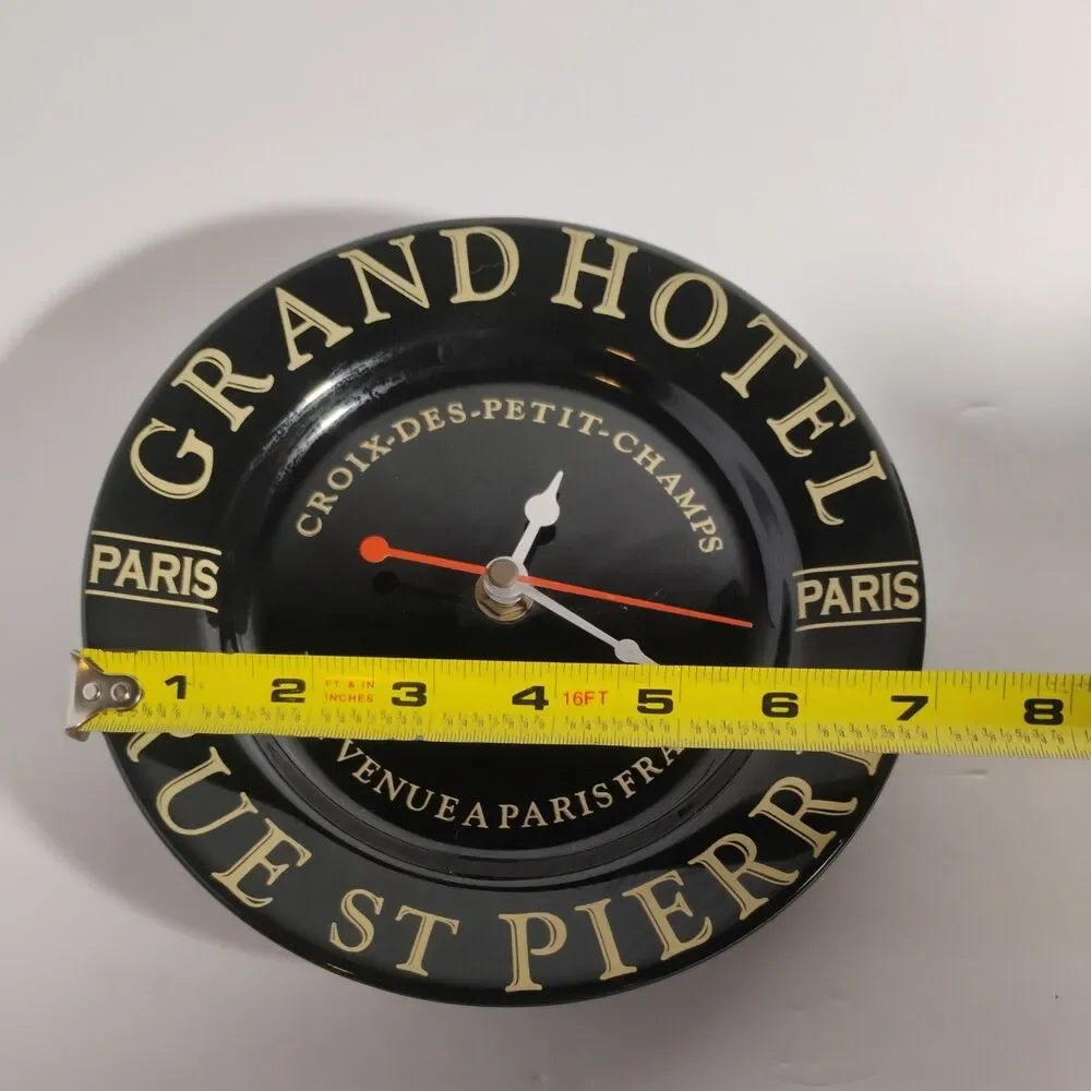 Grand Hotel Paris France Plate Clock Collectible Decor  Vintage Clock Tested